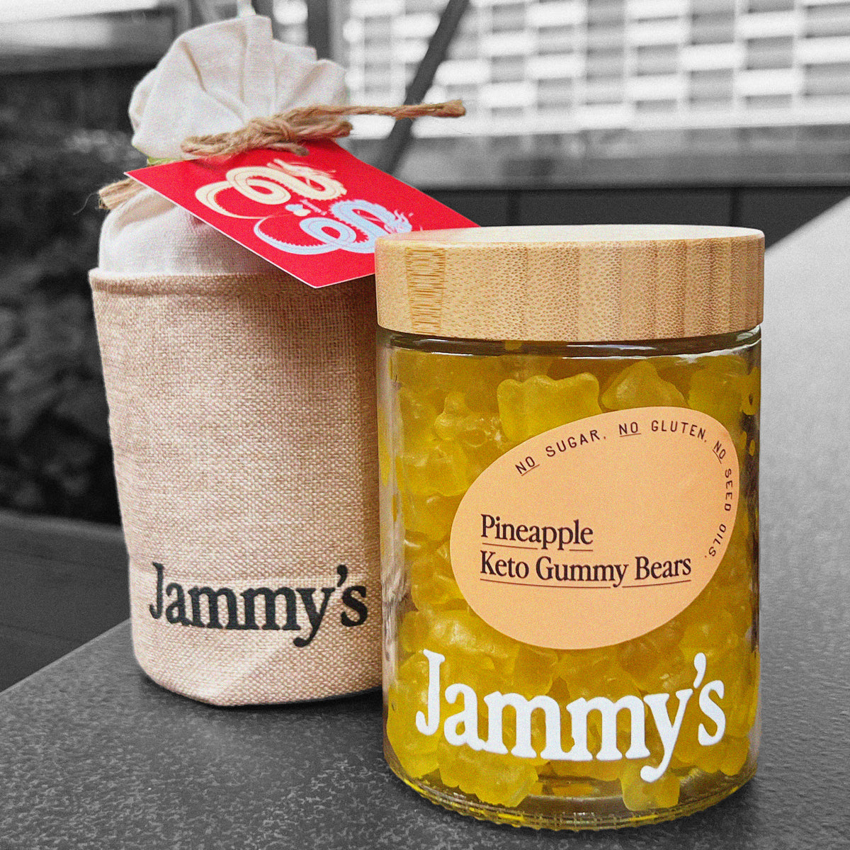 CNY Gift Jar - Pineapple Keto Gummy Bears (560g)