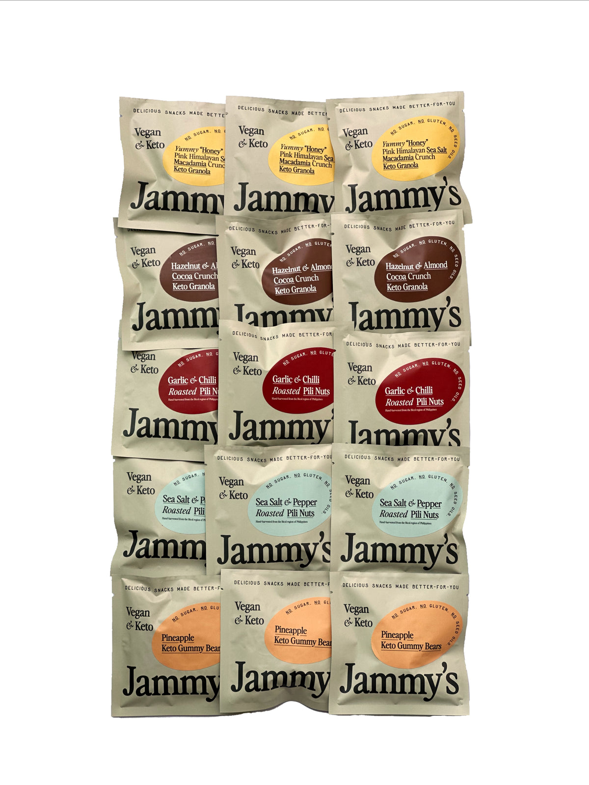Jammy's Prosperity Box - 15 x Assorted Snack Packs (Keto & Vegan)