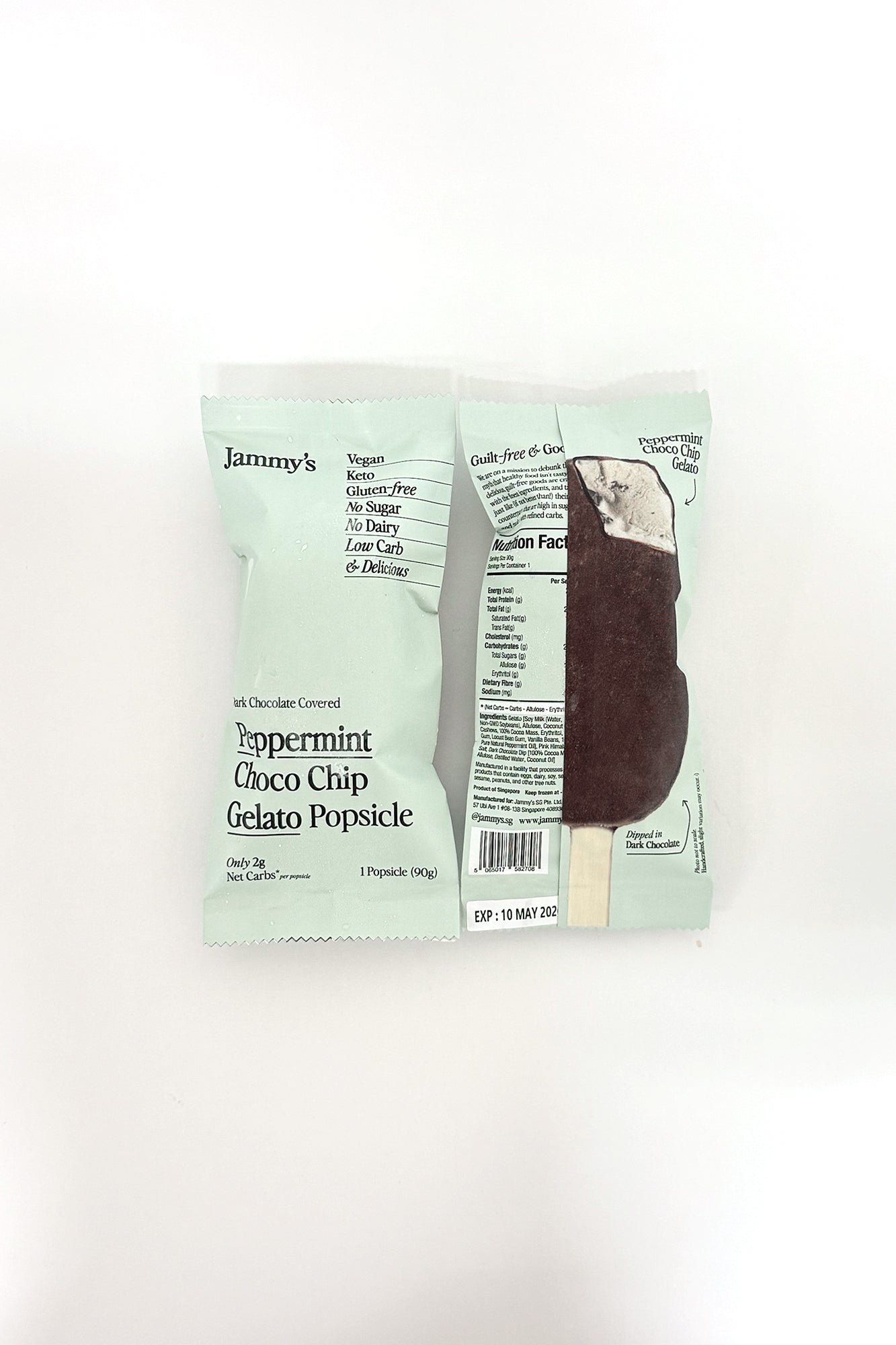 Peppermint Choco Chip Gelato Popsicle