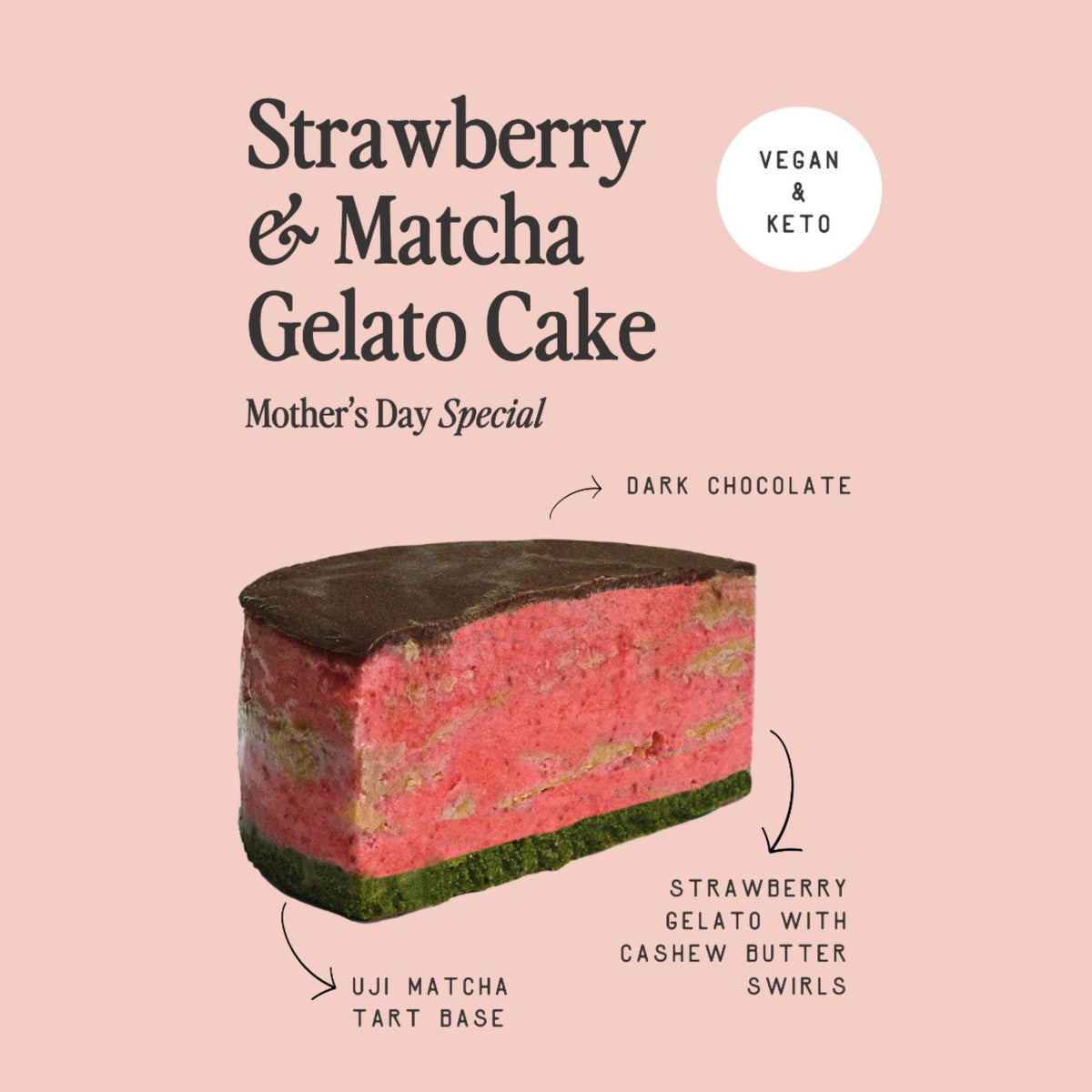Strawberry & Matcha Gelato Cake [Mother's Day Special]
