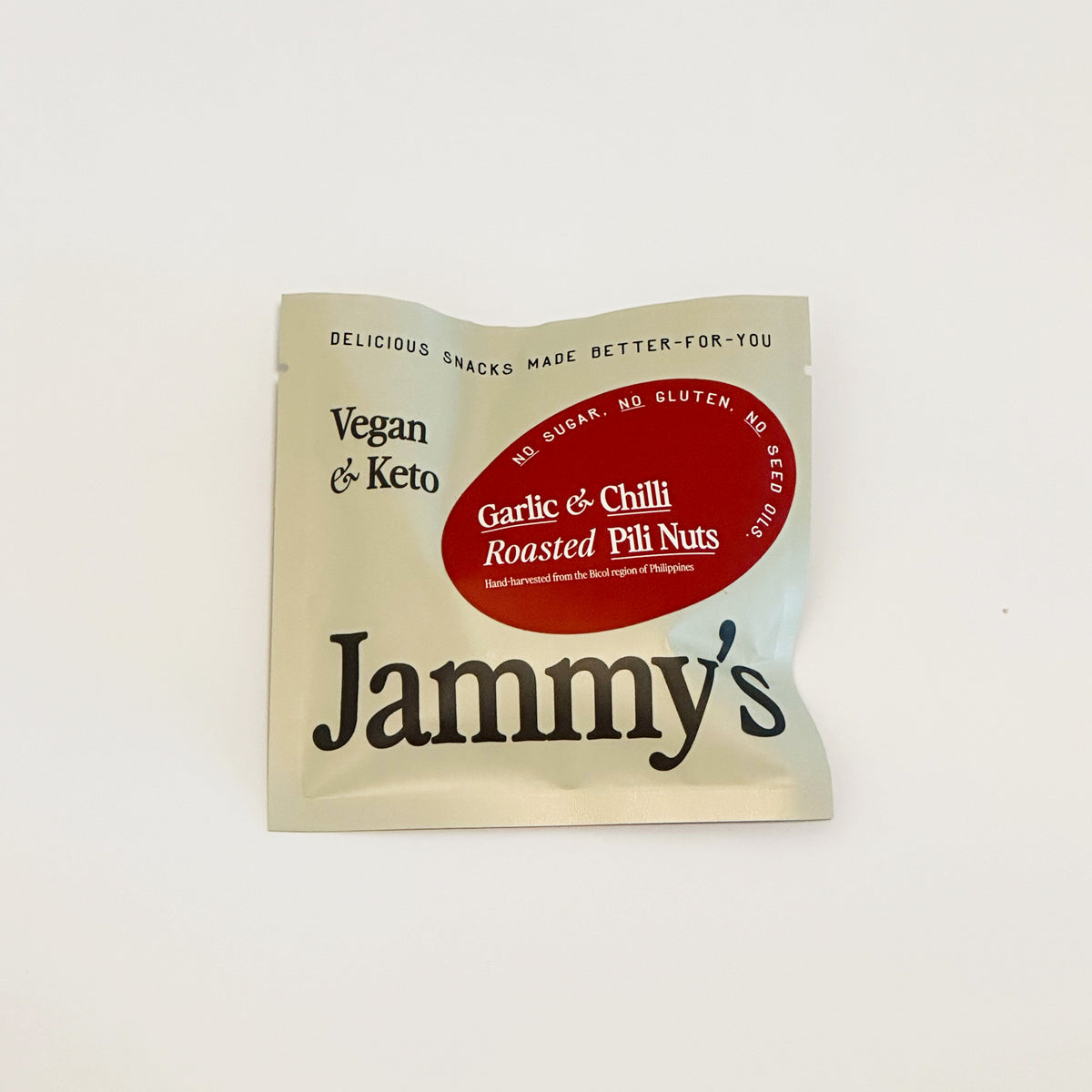 Jammy's Garlic & Chilli Roasted Pili Nuts  (Keto & Vegan - 30g Snack Pack)