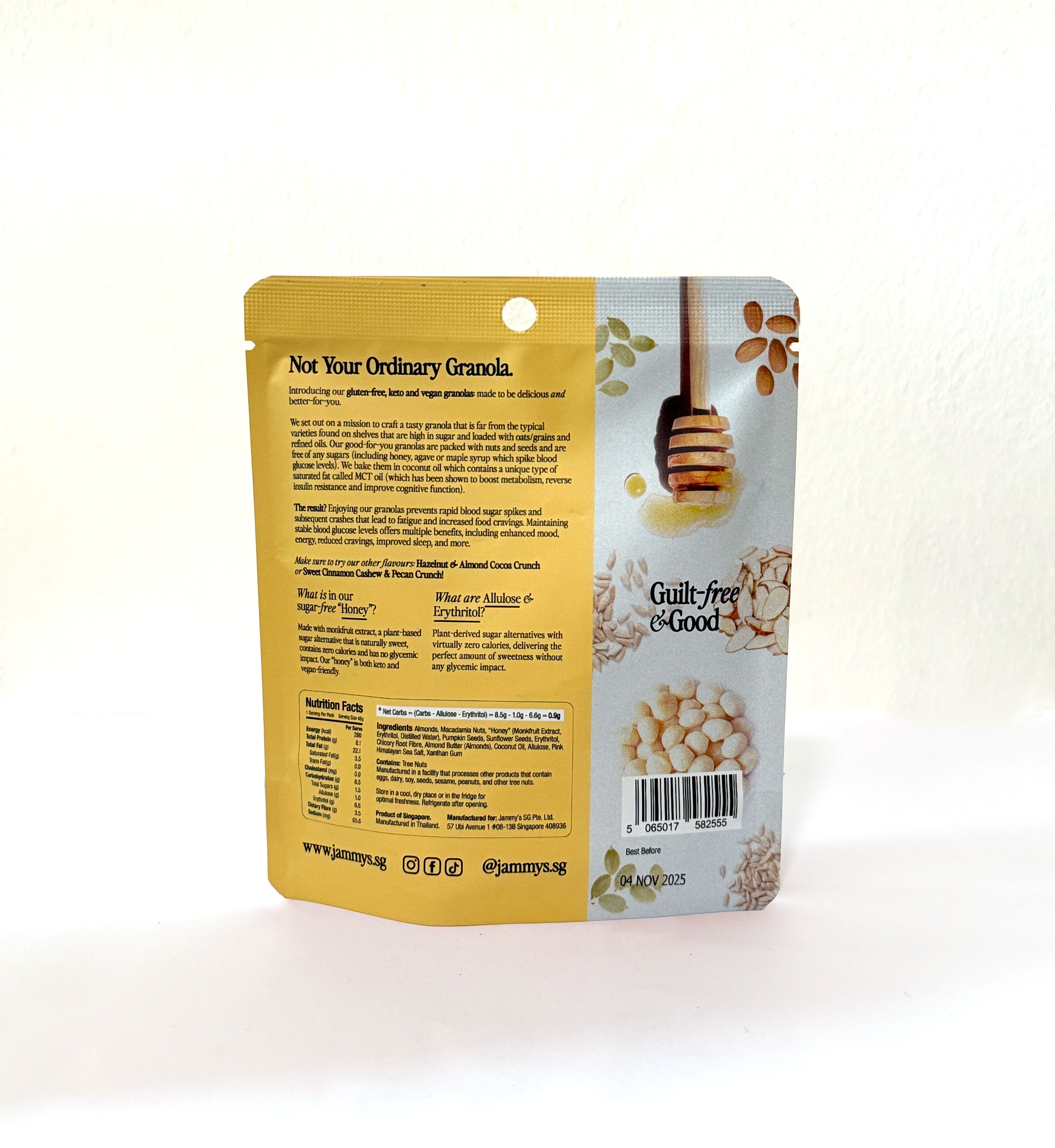 Yummy "Honey" Sea Salt & Macadamia Crunch Granola - 45g Snack Pack